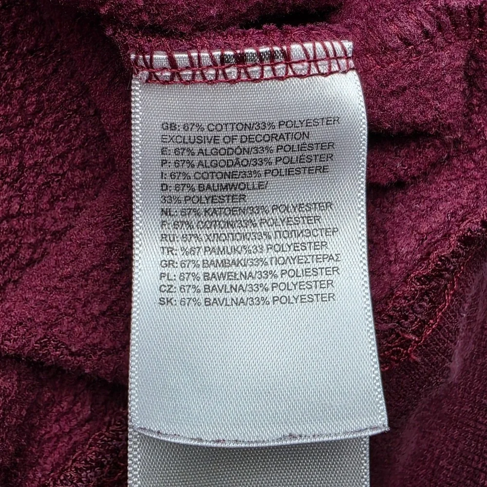 The North Face Mens Large Hoodie Burgundy Red Half Dome Logo Pullover Sweatshirt